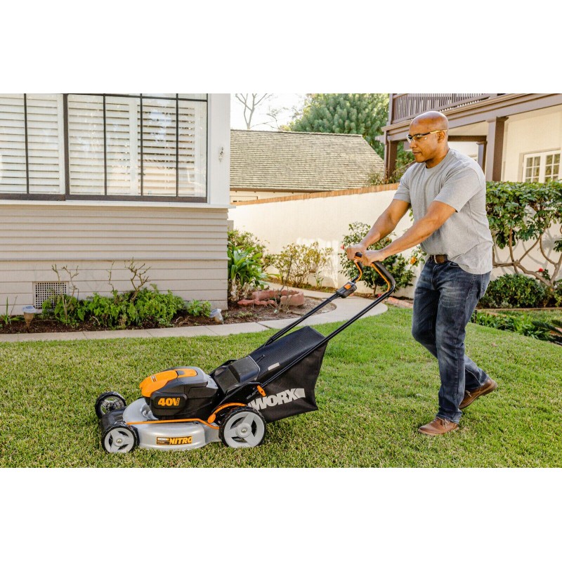 WORX Nitro WG751.3 40VPower Share 20” Brushless Motor with Two 4.0Ah BatteriesCR